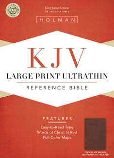 KJV Large Print Ultrathin Reference Bible,  Chocolate/Brown LeatherTouch Indexed