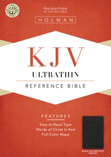 KJV Ultrathin Reference Bible, Black LeatherTouch Indexed