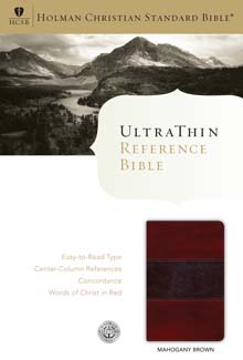 HCSB UltraThin Reference Bible, Mahogany LeatherTouch Indexed