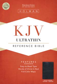 KJV Ultrathin Reference Bible, Black Bonded Leather Indexed