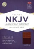 NKJV Large Print Compact Reference Bible, Brown/Tan LeatherTouch