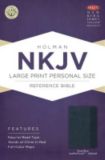 NKJV Large Print Personal Size Reference Bible, Slate Blue LeatherTouch Indexed