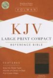KJV Large Print Compact Bible, Brown/Tan LeatherTouch