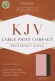 KJV Large Print Compact Bible, Pink/Brown LeatherTouch