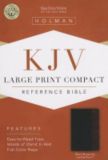 KJV Large Print Compact Bible, Black/Burgundy LeatherTouch