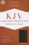 KJV Large Print Personal Size Bible, Black/Burgundy LeatherTouch Indexed
