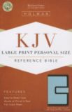 KJV Large Print Personal Size Bible, Brown/Blue LeatherTouch with Magnetic Flap Indexed
