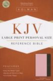 KJV Large Print Personal Size Bible, Pink/Brown LeatherTouch Indexed