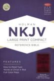NKJV Large Print Compact Reference Bible, Burgundy LeatherTouch with Celtic Cross