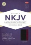 NKJV Large Print Compact Reference Bible, Black/Burgundy LeatherTouch