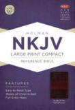 NKJV Large Print Compact Reference Bible, Saddle Brown LeatherTouch