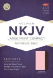 NKJV Large Print Compact Reference Bible, Pink/Brown LeatherTouch