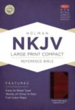 NKJV Large Print Compact Reference Bible, Classic Mahogany LeatherTouch