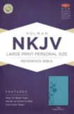 NKJV Large Print Personal Size Reference Bible, Teal LeatherTouch