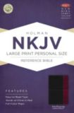 NKJV Large Print Personal Size Reference Bible, Black/Burgundy LeatherTouch