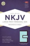 NKJV Large Print Personal Size Reference Bible, Brown/Blue LeatherTouch with Magnetic Flap
