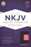 NKJV Large Print Personal Size Reference Bible, Brown/Pink LeatherTouch with Magnetic Flap