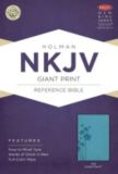 NKJV Giant Print Reference Bible, Teal LeatherTouch
