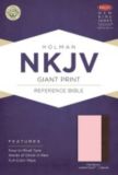 NKJV Giant Print Reference Bible, Pink/Brown LeatherTouch Indexed