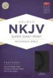 NKJV Super Giant Print Reference Bible, Charcoal LeatherTouch