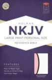 NKJV Large Print Personal Size Reference Bible, Pink/White/Dark Brown LeatherTouch